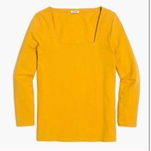 J. Crew Yellow Square Neck long sleeve